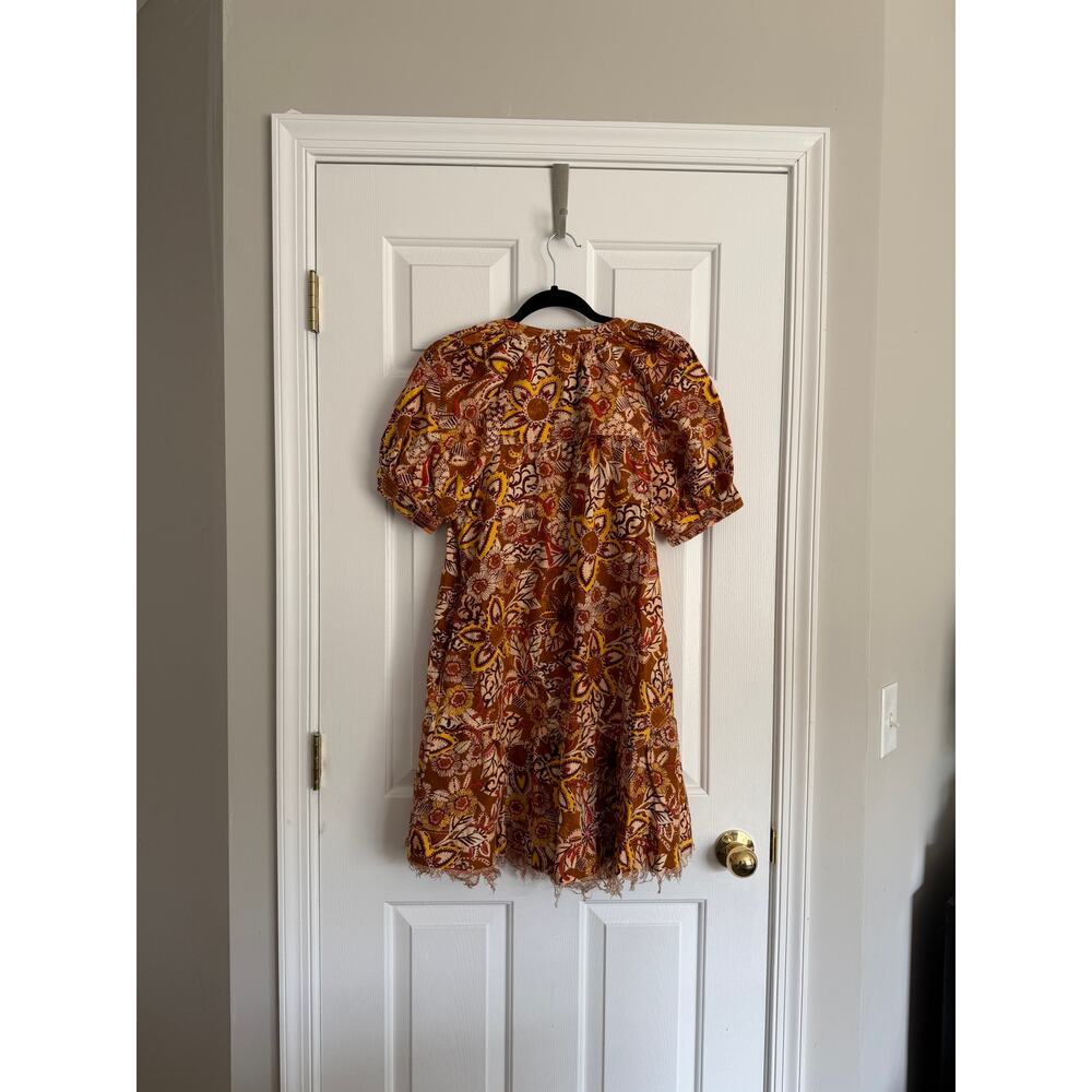 Pilcro Anthropologie Rust Mustard Abstract Boho Dress - Picture 4 of 6